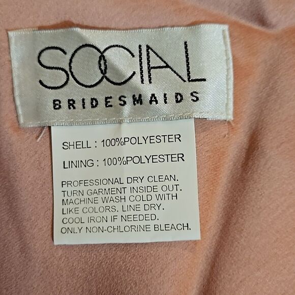 NWT Social Bridesmaids Desert Rose Charmeuse Cowl maxi gown sz XL - Picture 9 of 12